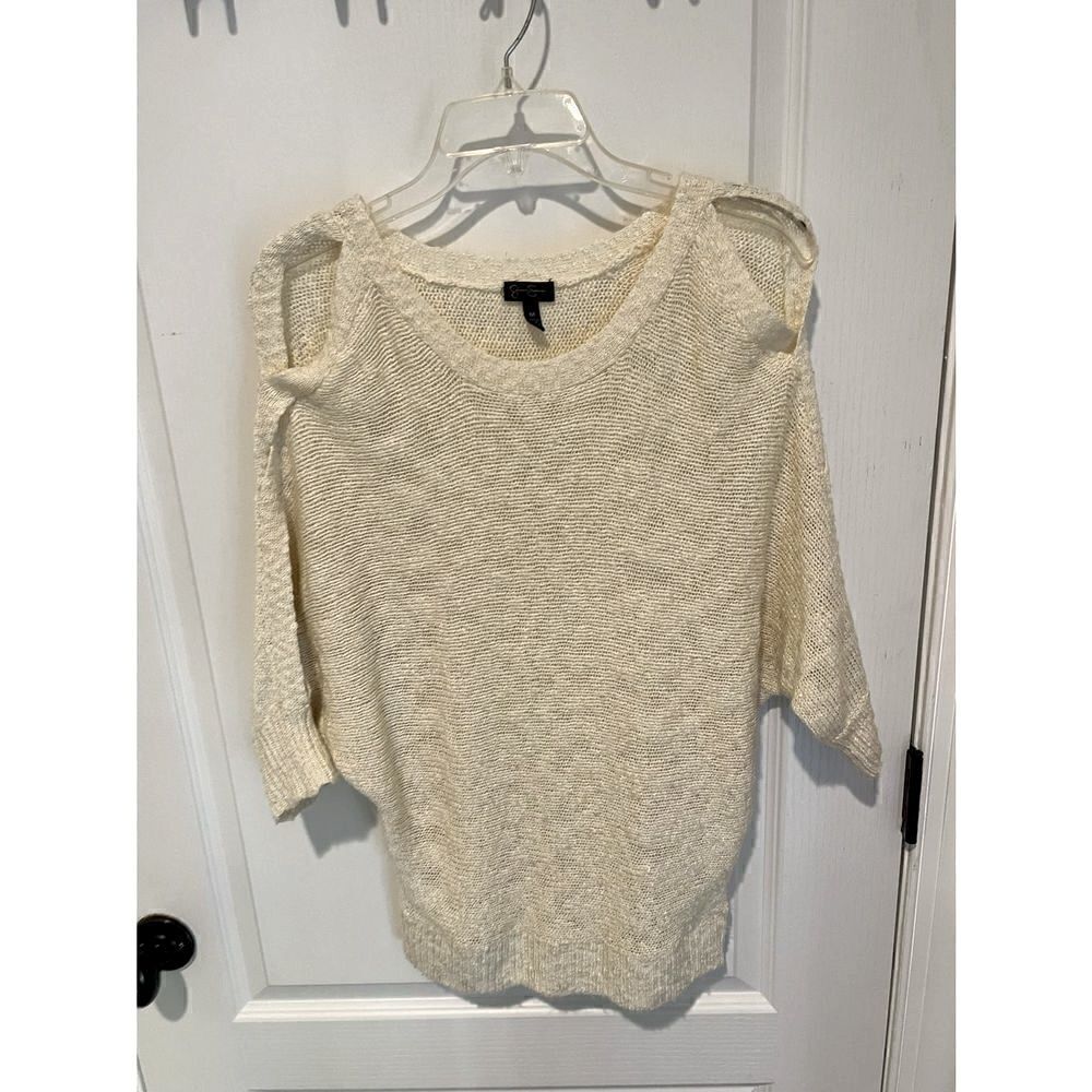 Jessica Simpson 3/4 sleeve cold shoulder lightweight sweater